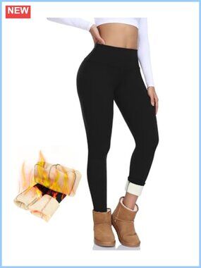 Fleece Lined Leggings Women Thermal Thick Winter Warm Pants High Waisted